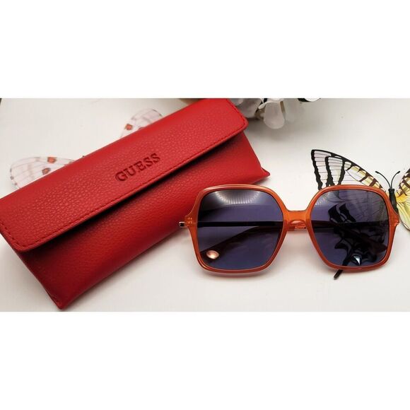 NIB - Guess Orange and Blue Oversized Sunnies with Case - Picture 2 of 8